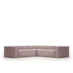 Blok 4 seater corner sofa in pink corduroy, 290 x 290 cm by null, a Sofas for sale on Style Sourcebook
