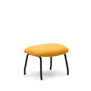 Belina footrest in mustard bouclé and steel with black finish FSC 100% by null, a Ottomans for sale on Style Sourcebook