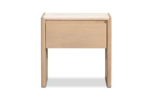 Hallie Travertine Bedside Table, Travertine/Oak, by Lounge Lovers by Lounge Lovers, a Bedside Tables for sale on Style Sourcebook