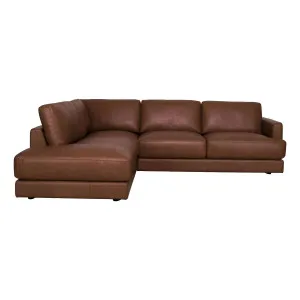 Temple Corner Chaise LHF in Urbane Leather Dark Brown by OZ Design, a Sofas for sale on Style Sourcebook
