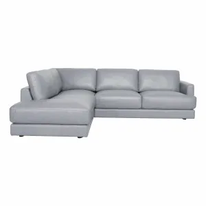 Temple Corner Chaise LHF in Leather Pewter by OZ Design, a Sofas for sale on Style Sourcebook