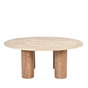Adara Travertine & Acacia Wood Coffee Table by null, a Coffee Table for sale on Style Sourcebook