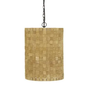 Balthazar Woven Suede Pendant - Olive by null, a Pendant Lighting for sale on Style Sourcebook
