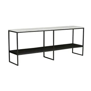 Baxter Marble Shelf Console - Matt White Marble - Dark Wenge by null, a Console Table for sale on Style Sourcebook