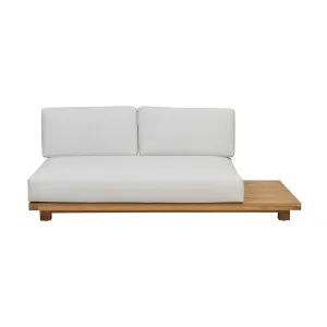 Haven 2 Seater Left Arm Sofa - Snow - Natural Teak by null, a Outdoor Sofas for sale on Style Sourcebook