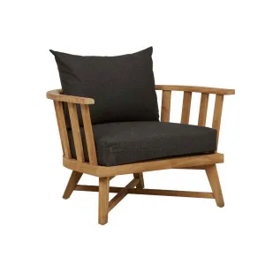 Sonoma Slat Occasional Chair - Ink - Natural Teak by null, a Outdoor Chairs for sale on Style Sourcebook