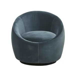 Kennedy Globe Occasional Chair - Blue Charcoal Velvet by null, a Chairs for sale on Style Sourcebook