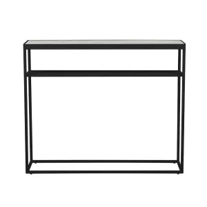 Elle Slim Console - Matt White Marble - Black by null, a Console Table for sale on Style Sourcebook