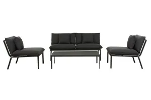 Pier Lounge Sofa Set - Dark Grey - Black by null, a Outdoor Sofa Sets for sale on Style Sourcebook