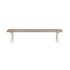 Granada Beach Bench Seats - Aged Teak - White by null, a Outdoor Benches for sale on Style Sourcebook