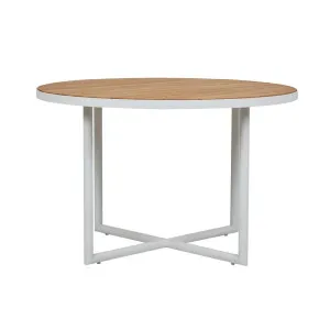 Cali Cross Dining Table - Natural Teak - White by null, a Tables for sale on Style Sourcebook