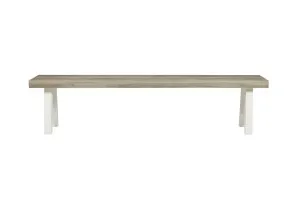 Granada Beach Bench Seats - Aged Teak - White by null, a Outdoor Benches for sale on Style Sourcebook