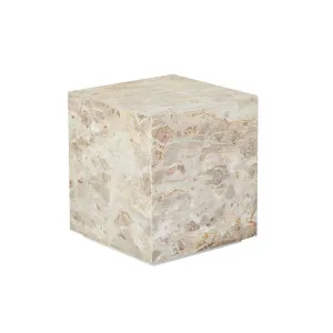 Rufus Block Square Marble Side Table - Latte Marble by null, a Side Table for sale on Style Sourcebook