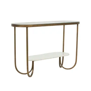 Amelie Curve Console - White Marble - Antique Brass by null, a Console Table for sale on Style Sourcebook