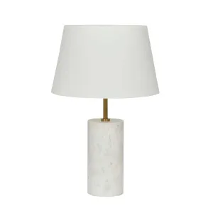 Easton Marble Table Lamp - White Marble - White Linen by null, a Table & Bedside Lamps for sale on Style Sourcebook