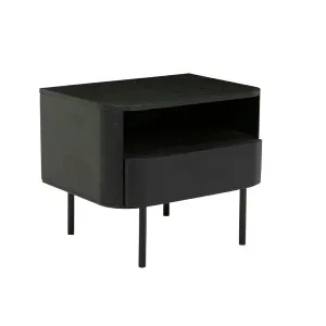 Orson Round Bedside - Matt Black Oak by null, a Bedside Tables for sale on Style Sourcebook