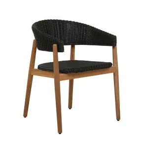 Villa Curve Dining Armchair - Black - Natural by null, a Outdoor Chairs for sale on Style Sourcebook
