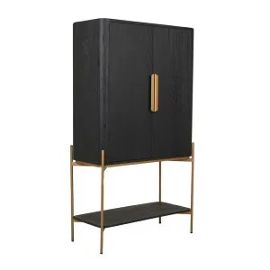 Wyatt Frame Bar Cabinet - Matt Black - Gold by null, a Sideboards, Buffets & Trolleys for sale on Style Sourcebook