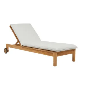 Cannes Sunbed - Snow - Natural Teak by null, a Outdoor Sunbeds & Daybeds for sale on Style Sourcebook