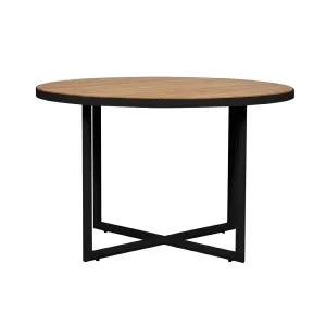 Cali Cross Dining Table - Natural Teak - Black by null, a Tables for sale on Style Sourcebook