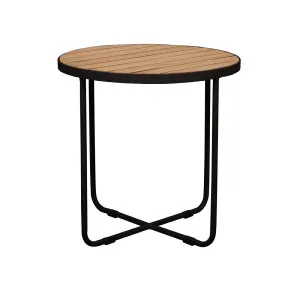 Cali Cross Side Table - Natural Teak - Black by null, a Tables for sale on Style Sourcebook