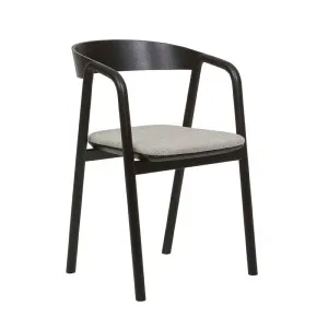Tolv Inlay Upholstered Dining Armchair - Harbour Grey - Black Onyx by null, a Chairs for sale on Style Sourcebook