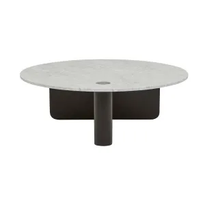 Natadora Pivot Marble Coffee Table - White Marble - Black Onyx by null, a Coffee Table for sale on Style Sourcebook