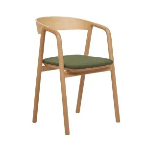 Tolv Inlay Upholstered Dining Armchair - Seaweed - Light Oak by null, a Chairs for sale on Style Sourcebook