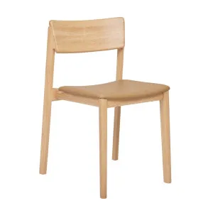 Sketch Poise Upholstered Dining Chair - Camel Leather - Light Oak by null, a Chairs for sale on Style Sourcebook