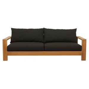 Hamptons 3 Seater Sofa - Coal - Natural Teak by null, a Outdoor Sofas for sale on Style Sourcebook