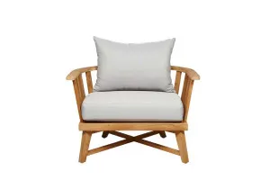 Sonoma Slat Occasional Chair - Snow - Natural Teak by null, a Outdoor Chairs for sale on Style Sourcebook