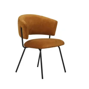 Mimi Dining Chair - Caramel Velvet - Black by null, a Chairs for sale on Style Sourcebook