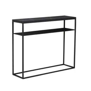 Elle Slim Console - Matt Black Marble - Black by null, a Console Table for sale on Style Sourcebook