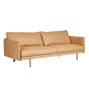Tolv Pensive 2 Seater Sofa - Camel - Light Oak by null, a Sofas for sale on Style Sourcebook