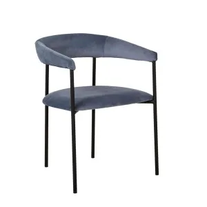 Stanley Dining Armchair - Steel Blue - Black by null, a Chairs for sale on Style Sourcebook