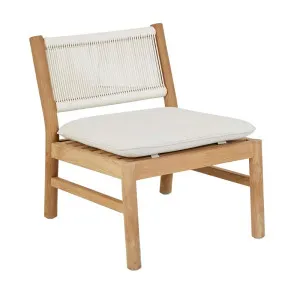 Cannes Rope Occasional Chair - Snow - Natural Teak by null, a Outdoor Chairs for sale on Style Sourcebook