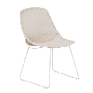 Granada Scoop Closed Weave Dining Chair - Chalk - White by null, a Outdoor Chairs for sale on Style Sourcebook