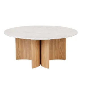 Oberon Eclipse Marble Coffee Table - Matt White Marble - Natural Ash by null, a Coffee Table for sale on Style Sourcebook