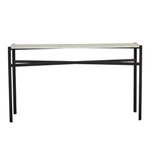 Atlas Twin Console - Matt White Marble - Black by null, a Console Table for sale on Style Sourcebook