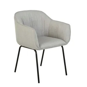 Flora Dining Arm Chair - Cool Grey - Black Metal by null, a Chairs for sale on Style Sourcebook