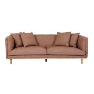 Sidney Fold 3 Seater Sofa - Rust Speckle - Natural Ash Veneer by null, a Sofas for sale on Style Sourcebook