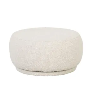 Kennedy Button Ottoman - Beige Boucle by null, a Ottomans for sale on Style Sourcebook