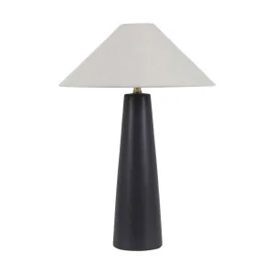Lorne Canopy Table Lamp - Matt Black - Oatmeal by null, a Table & Bedside Lamps for sale on Style Sourcebook