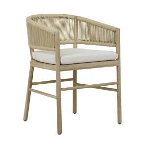 Corsica Rope Dining Armchair - Snow - Aged Teak by null, a Outdoor Chairs for sale on Style Sourcebook