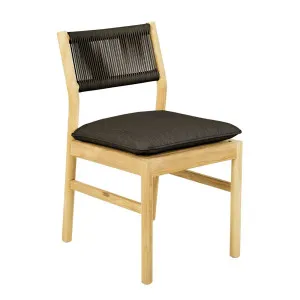 Cannes Rope Dining Chair - Ink - Natural Teak by null, a Outdoor Chairs for sale on Style Sourcebook