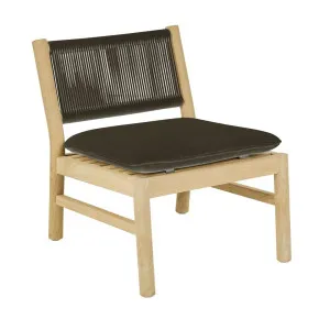 Cannes Rope Occasional Chair - Ink - Natural Teak by null, a Outdoor Chairs for sale on Style Sourcebook