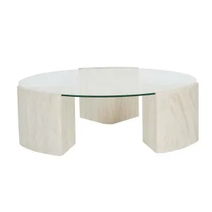 Atlas Ensemble Round Coffee Table - Natural Travertine by null, a Coffee Table for sale on Style Sourcebook