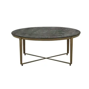Ophelia Coffee Table - Sandblasted Black - Antique Brass by null, a Coffee Table for sale on Style Sourcebook