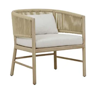 Corsica Rope Occasional Chair - Snow - Aged Teak by null, a Outdoor Chairs for sale on Style Sourcebook