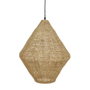 Geo Tall Woven Pendant - Natural Rattan by null, a Pendant Lighting for sale on Style Sourcebook